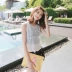 Áo tắm nữ ba mảnh mùa xuân nóng bỏng áo bảo thủ che bụng mỏng ngực nhỏ thu thập váy nhỏ tươi phù hợp đồ bơi 2 mảnh kín đáo Bộ đồ bơi hai mảnh