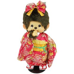 Monchhichi ແມ່ນງາມແລະມ່ວນຊື່ນແລະໃຫ້ເດັກຍິງຍີ່ປຸ່ນ kimono, cherry blossom summer dress, bow ເດັກຍິງ plush doll.