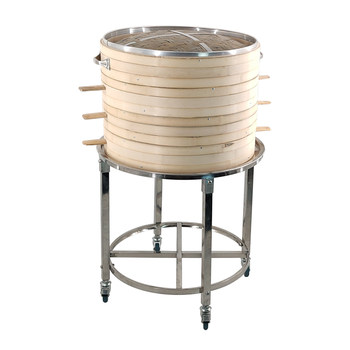 Steamer Cart for Buns and Steamed Bread, Thickened Stainless Steel with Brakes, Commercial Use