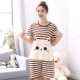 Mùa hè tay áo ngắn cộng với chất béo cotton kích thước lớn vài bộ đồ ngủ nam và nữ béo mm 200 kg dịch vụ tại nhà phù hợp với bộ đồ hai mảnh