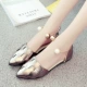 Giày lưới đỏ xã hội retro sandal nữ mùa hè đế bệt hoang dã 2018 phiên bản mới của Hàn Quốc của giày đơn gió nhẹ nhàng dép adidas