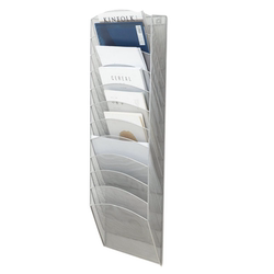 Magazine and newspaper storage rack metal grid book and newspaper rack wall-mounted wall-mounted A4 file rack classification and organization opinion column