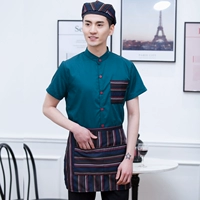 Зеленая шапка, фартук, короткий рукав