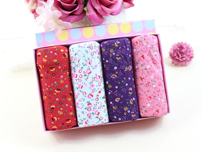 4 hộp quà tặng thêm đồ lót nữ cotton lớn giữa và hoa cao eo cũ gãy hoa cộng với phân bón để tăng tóm tắt đồ lót nam