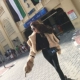 雨 同 款 Mùa đông 2018 mới kaki nữ lông ngắn đoạn lông cừu cuộn lông ve áo lông