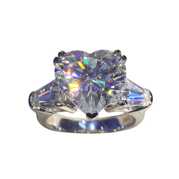 Zhou fansheng platinum heart-shaped cultured diamond ring special offer