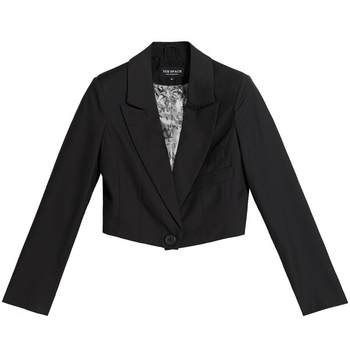 Yue Space Small Suit Ultra Short Short Women's Suit Collar One Button Long Sleeve Black Spring and Autumn Suit Jacket Slim Fit