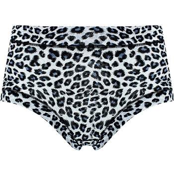 Lady's leopard print underwear women's ice silk sexy mid-waist seamless hip lifts briefs 2150