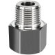 Threaded adapter for internal and external wire of pressure gauge