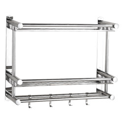 Thickened Stainless Steel Bathroom Shelf, No-Drill 3-Tier Bathroom Towel Rack, Wall-Mounted for Washroom and Shower Room