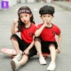 Đồng phục học sinh phù hợp với quần áo mùa hè mẫu giáo quần áo mùa hè tiểu học phục vụ lớp thể thao tay ngắn - Đồng phục trường học / tùy chỉnh thực hiện quần áo be trai sành điệu