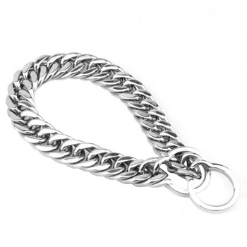 Stainless Steel P Chain Extra Wide Sturdy Snake Chain Dog Collar for Doberman, French Bulldog, English Bull Terrier, Bully, Cane Corso, Large, Medium, Small Dogs