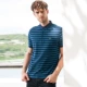 Bảy con sói ve áo ngắn tay áo mùa hè thanh niên nam xu hướng thời trang cotton sọc ngắn tay áo Polo quần áo nam - Áo phông dài áo thun trơn