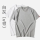 Áo thun nam tay ngắn cotton rộng mùa hè cổ tròn nam giản dị chạm đáy áo phiên bản Hàn Quốc của cotton mới màu trắng rắn áo thun nam tay ngắn cổ trụ