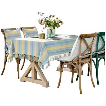 Customized tablecloth plaid ຝ້າຍແລະ linen Nordic ຍີ່ປຸ່ນກັນນ້ໍາ tablecloth ຕາຕະລາງກາເຟກວມເອົາຮູບສີ່ຫລ່ຽມທີ່ທັນສະໄຫມທີ່ທັນສະໄຫມ