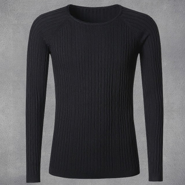 Spring new style raglan sleeves high elastic men's fitted knitted sweater type men's bottoming knitted sweater for outer wear J663