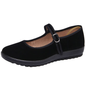 ເກີບຢາງພາລາຂອງແມ່ຍິງ corduroy cloth shoes corduroy corduroy shoes women's black old Beijing SEG women's shoes flagship store flat bottom