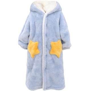 Autumn and winter boys' coral velvet long thickened nightgown