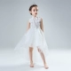 Áo dài cho bé Áo dài tay Puffy Girl Princess Dress Wedding Flower Girl Host Piano Costume Show Winter