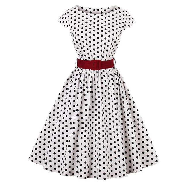 European and American Hepburn style plus size women's slimming mid-length clothing