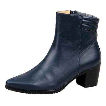 Fashionable pointy toe high heels trendy shoes genuine leather boots