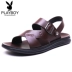 Playboy Sandals Men 2018 Mùa hè Mới Da Hàn Quốc Dép nam Xu hướng Casual Giày hở mũi Beach Sandal