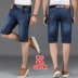 quần short denim mùa hè phần mỏng đàn ông bình thường của nam giới lăm quần ống chẽn lỏng bình thường của 5 mùa hè quần màu sáng Cao bồi