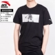 Anta ngắn tay áo thun nam mùa hè cổ rộng thoáng khí sinh viên thể thao nửa tay áo kích thước lớn cotton cotton - Áo phông thể thao