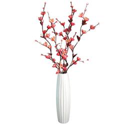 Dried flower simulation flower living room floor-standing fake plum blossom indoor porch decoration flower immortalized floral leaf vein flower arrangement set