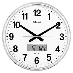 Telesonic/Uranus Modern Chinese-Style Wooden Wall Clock for Living Room, Creative Clock with Calendar, Silent Round Clock