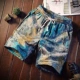 Mùa hè quần short thể thao và giải trí nam mỏng phần 5 năm điểm trong quần lớn in quần đi biển thủy triều nam - Quần short quần lót nam thun lạnh