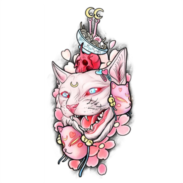 Tattoo stickers for girls with colored flower arm waterproof