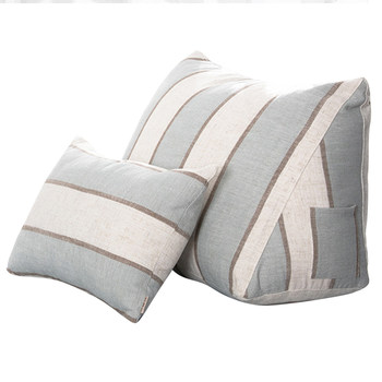 Mist blue striped sofa large cushion with customizable pillow cover