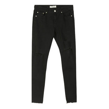 ຜູ້ຊາຍແບບເກົາຫຼີແບບ Casual Slim ສີດໍາ Pants Slimming Stretch Jeans Tight Boot Pants ຂາຂະຫນາດນ້ອຍ Pants ຜູ້ຊາຍ