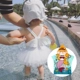 Cô bé Hàn Quốc bơi bé gái áo tắm một mảnh nhỏ thiên thần áo tắm công chúa bé gái váy bé gái váy gạc - Bộ đồ bơi của Kid