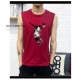 Áo thun cotton nam không tay XL áo dài ngang vai mỏng phần thể thao áo bóng rổ XL rộng vai vest thủy triều áo khoác ghi lê nam