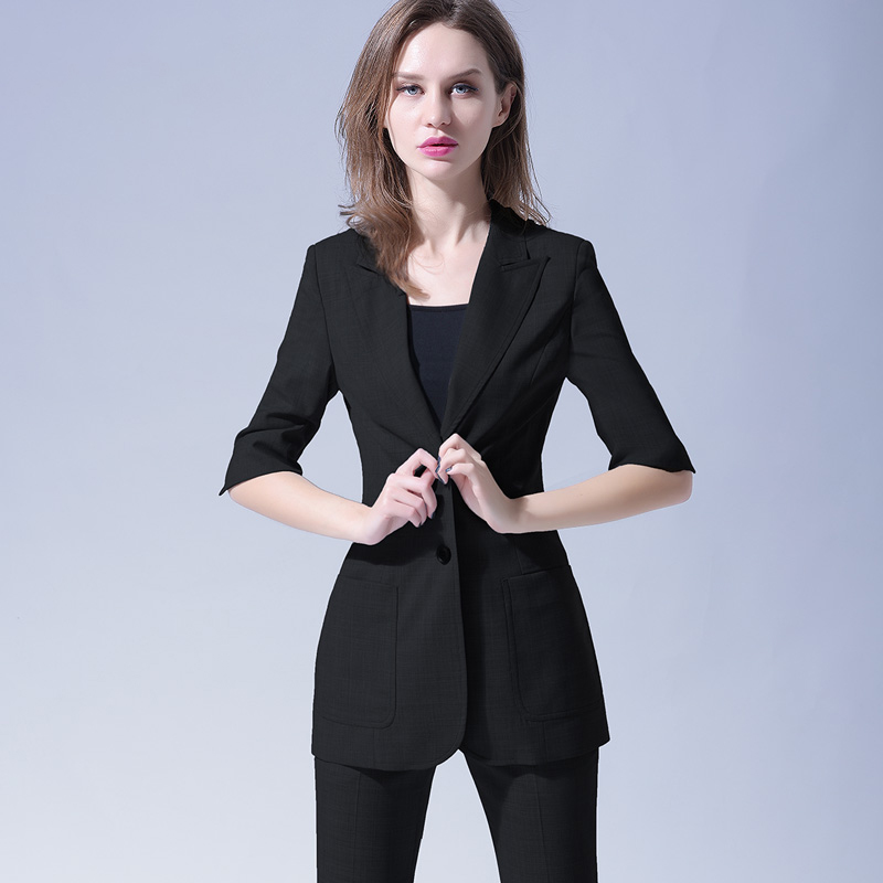 Quần USPECIAL Professional Set Summer Kinh doanh ăn mặc Grey Suit Workwear Workwear Medium-Length CV