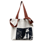 斜挎包包女2021新款潮韩版简约百搭文艺学生大容量单肩手提帆布袋