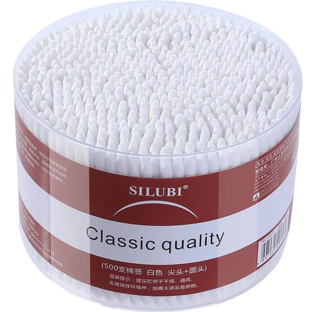 Small head for cotton swabs to clean ears and make-up