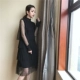 Mùa hè mới Hàn Quốc phong cách sang trọng khí chất mỏng ren hoang dã đầm voan tay dài xếp li váy nữ váy đầm dự tiệc váy đầm