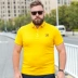 Yum fox cộng với chất béo tăng T-Shirt nam ngắn tay kích thước lớn nam màu rắn ve áo polo áo triều mùa hè chất béo nửa tay áo quần ống suông nam Cực lớn