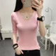 Áo len nữ cổ chữ V 2018 xuân hè mới set đồ mới áo gile len