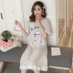 Yun quyến rũ ngôn ngữ lụa đêm váy ngủ nữ cotton mùa hè Hàn Quốc ngắn tay ngọt ngào sinh viên dễ thương lỏng đoạn dài