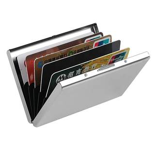 Anti-theft brush metal card holder men's stainless steel ultra-thin anti-degaussing compact bank card holder female driver's license card box