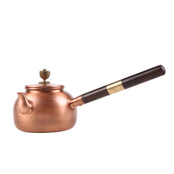 Pure copper kettle, handmade red copper kettle, copper teapot, side handle with handle, health-preserving tea kettle, multi-function handle with tea knife