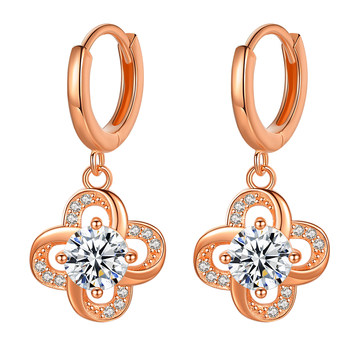 925 Sterling Silver Four-Leaf Clover Earrings for Women 2025 New Trendy High-End Stud Earrings ins Minimalist Floral Earrings