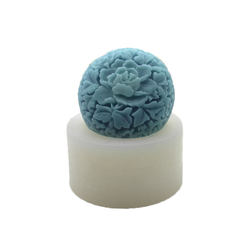 Peony flower handmade soap silicone mold candle silicone round aromatherapy plaster drip glue mold zx662