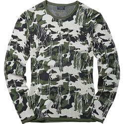 matchMaji men's sweater round neck autumn slim pullover long-sleeved camouflage sweater men's trendy large size Z1569