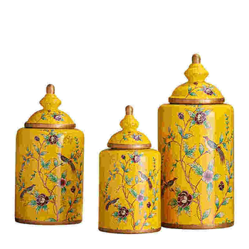 Modern Neoclassical American and European Style Home Living Room Entrance Tv Cabinet Ceramic Vase Decoration Storage Jar Ornament