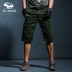 Qingku khuyến mãi 2018 mới nhiều túi nam cắt quần mùa hè mỏng phần mùa hè cotton lỏng quần short Hàn Quốc quần thể thao Quần short